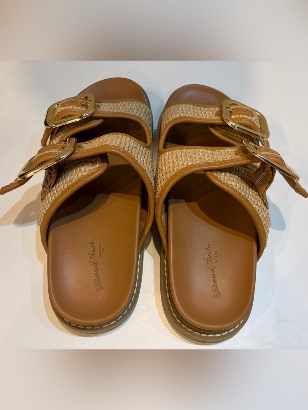 Universal Thread Collin Double Buckle Footbed Sandals Women's 7